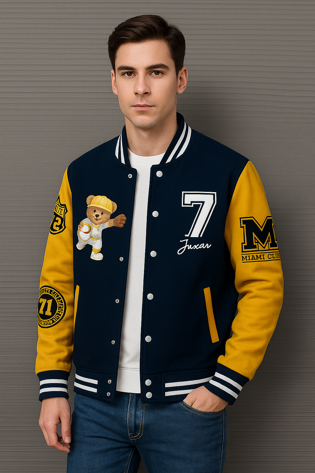 Yellow Jacket with Bear Patch