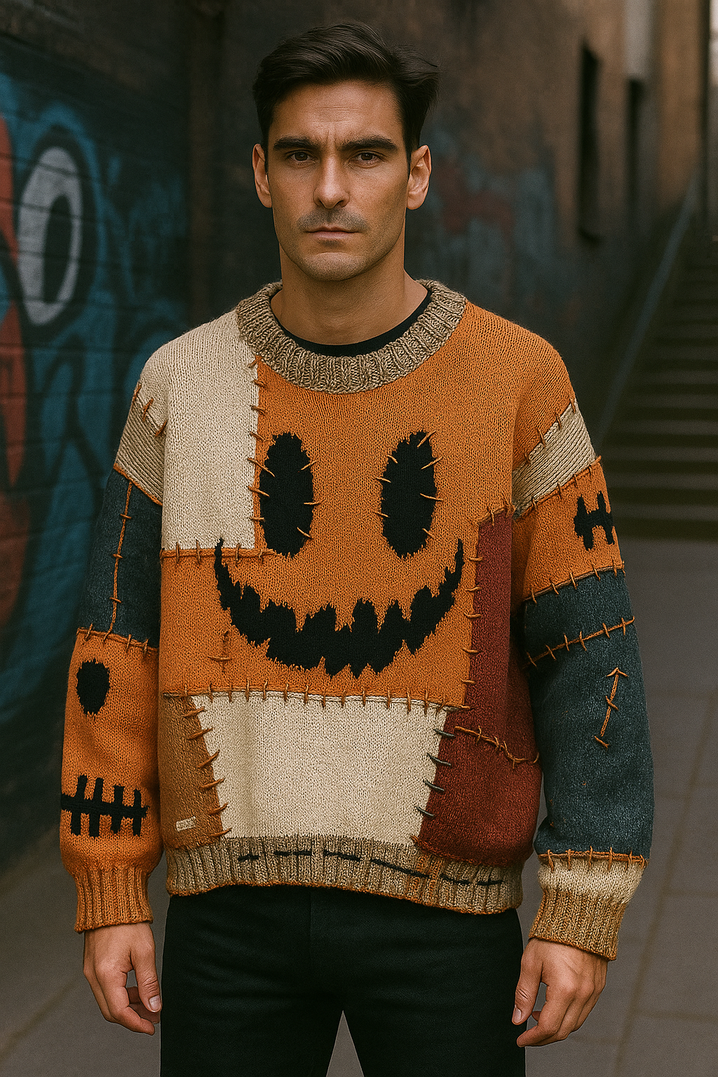 Pumpkin Patch Smiley Sweater