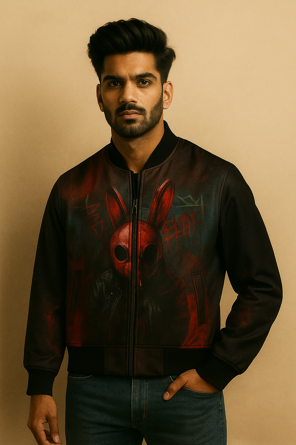 Dark Rebel Bunny Bomber Jacket