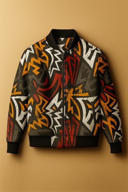 Abstract Thunder Bomber Jacket