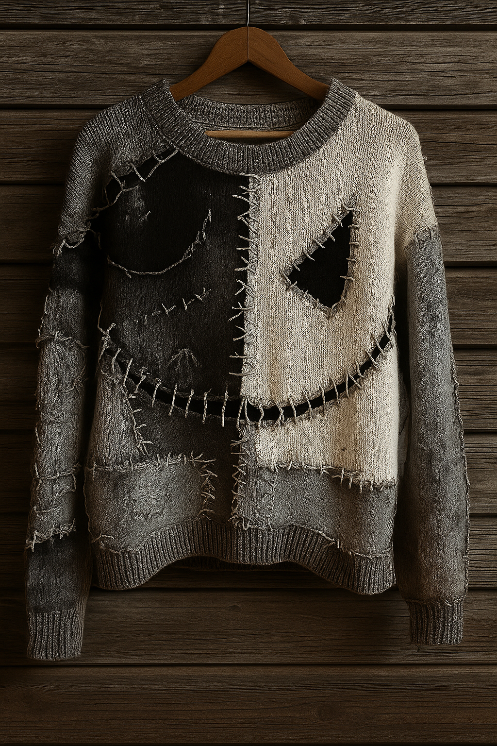 Stitched Chaos Patch Sweater