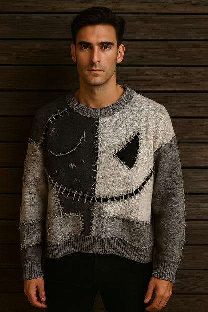 Stitched Chaos Patch Sweater