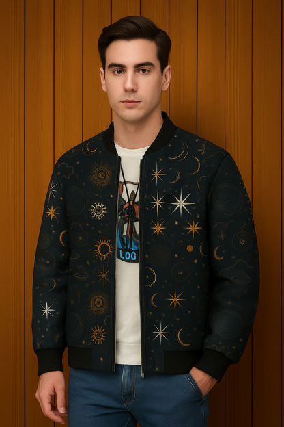 Sun & Moon Print Bomber